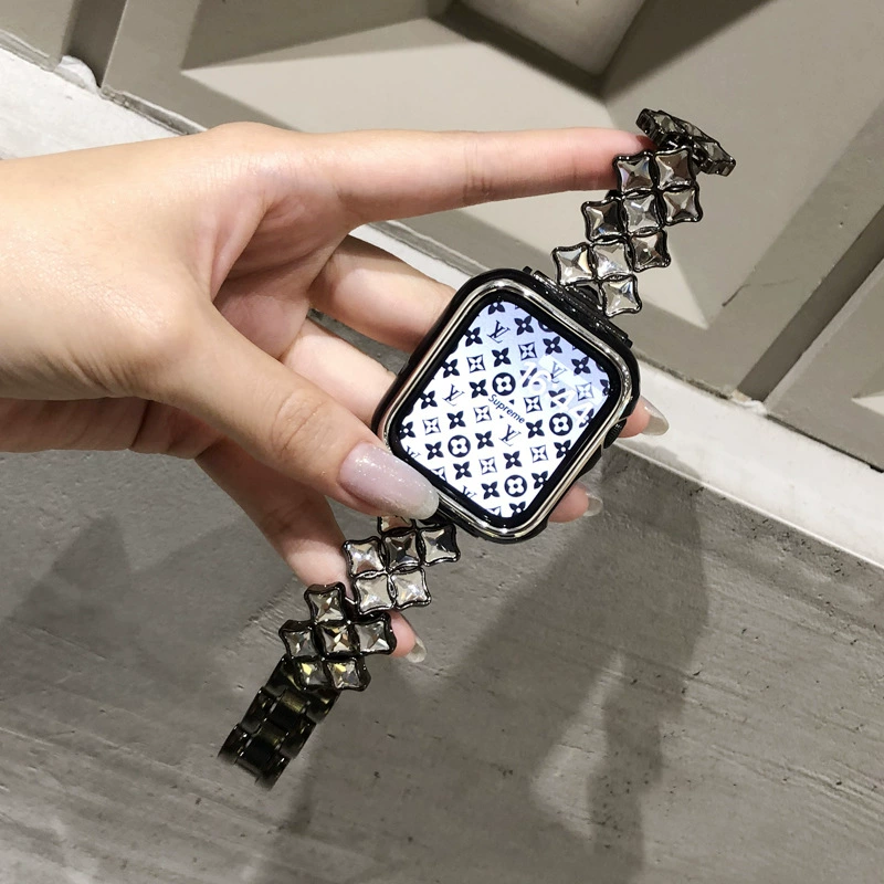 Применяемые AppleWatch8 металл творческий бриллиантоподобный камень-драгоценности с SE женский iWatch1-7 поколение маленькая благовония wind браслет