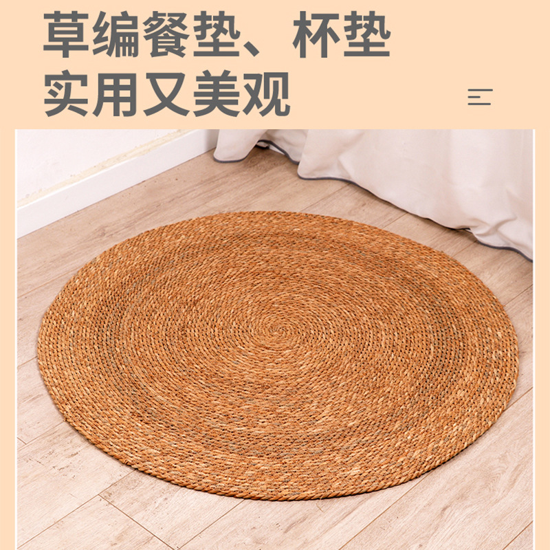 Fabricantes al por mayor paja aislante de calor posavasos tapete tapete de olla de arena tapete casero tapete casero tapete de aislamiento térmico tejido a mano creativo