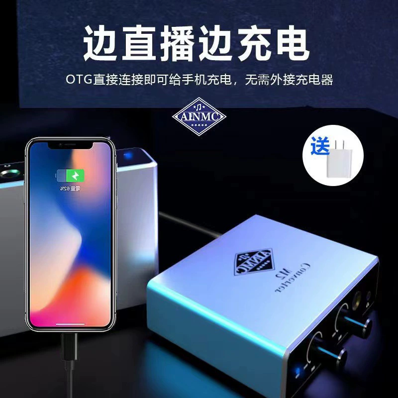 AINMC M2 звуковой карты конвертер Live OTG Цифровой стерео подходит для Apple Android Mobile Live K Song