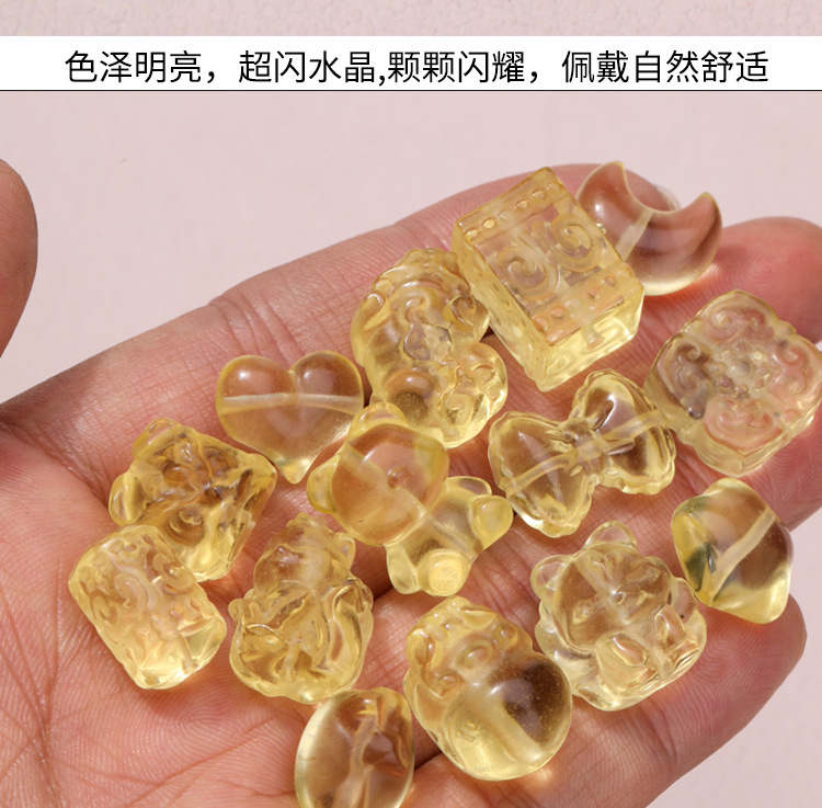 Piezoelectric Citrine Moon Love Bead Accessories DIY Bow Bracelet Necklace Bracelet Accessories in stock