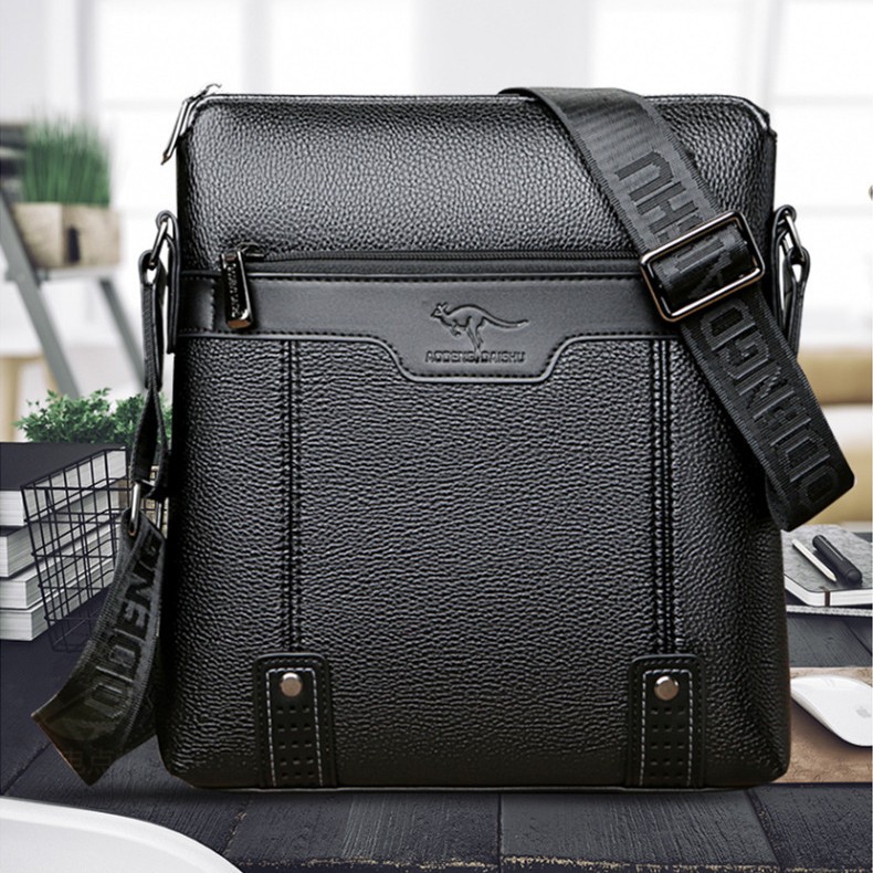 Cross-Border Best-Selling Genuine Leather Men's Crossbody Bag, Fashionable Casual Business Men's Bag, High-End Business Shoulder Bag