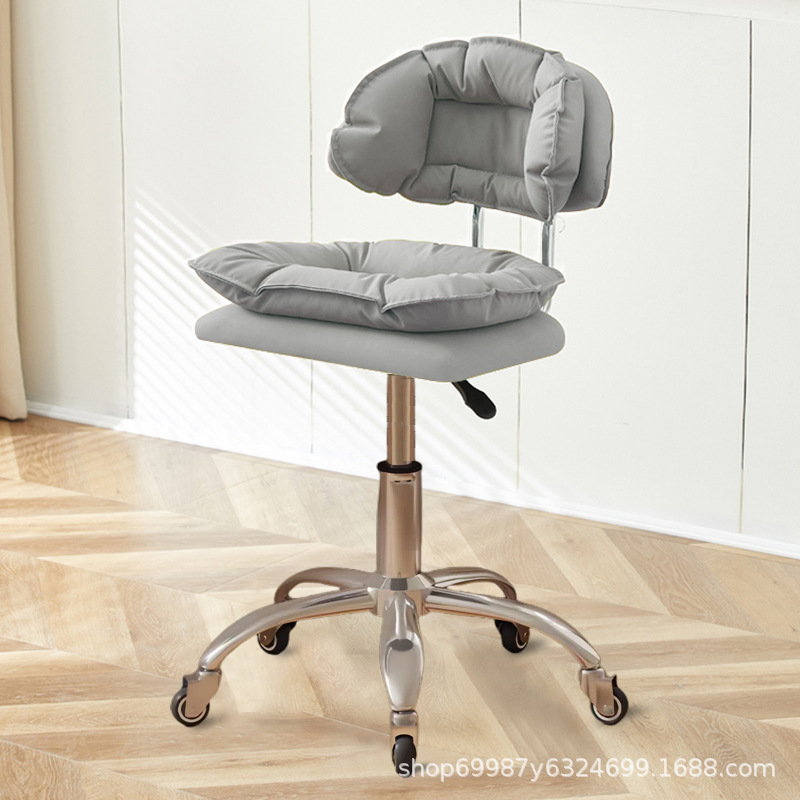 Silla de belleza, taburete especial para uñas y pestañas, respaldo de peluquería, silla elevable, taburete de tocador de dormitorio para niñas en casa