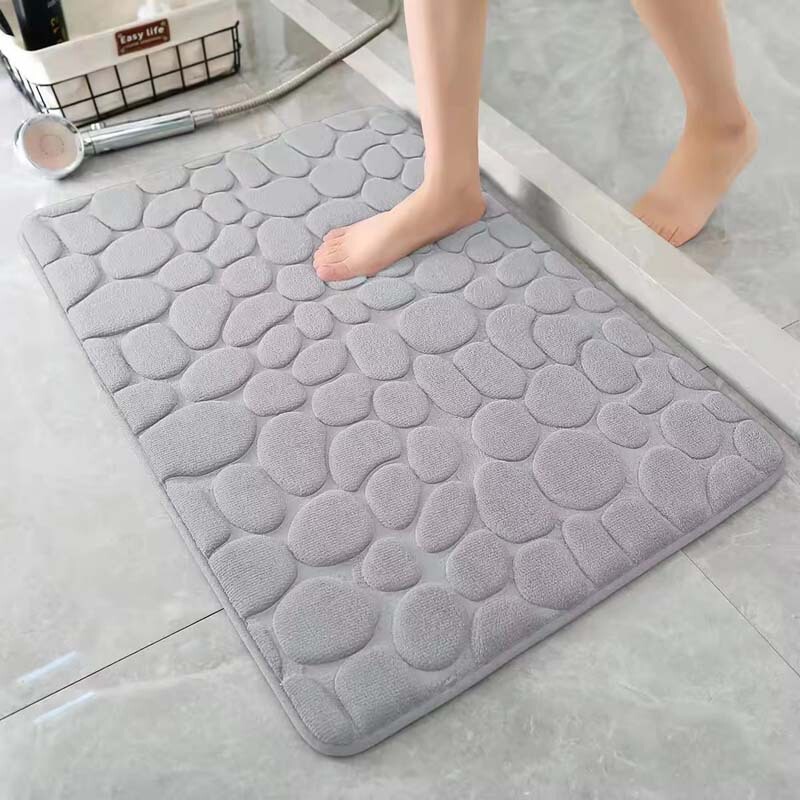 Cross-Border Small Stone Coral Velvet Floor Mat, Solid Color, Easy to Care For, Bathroom Floor Mat, Non-Slip Mat for Toilet, Direct Supply from Manufacturer