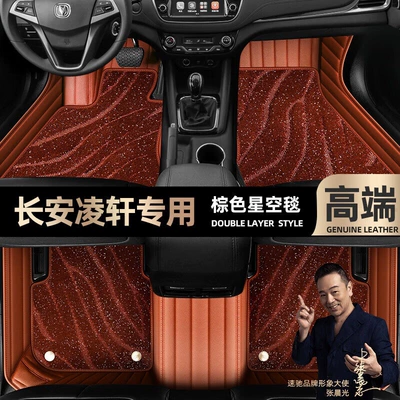 Ayaqaltılar (Kovriklər) 17 double-layer Star Blanket car mats - brown-leather-brown-starry-sky-blanket-double-layer