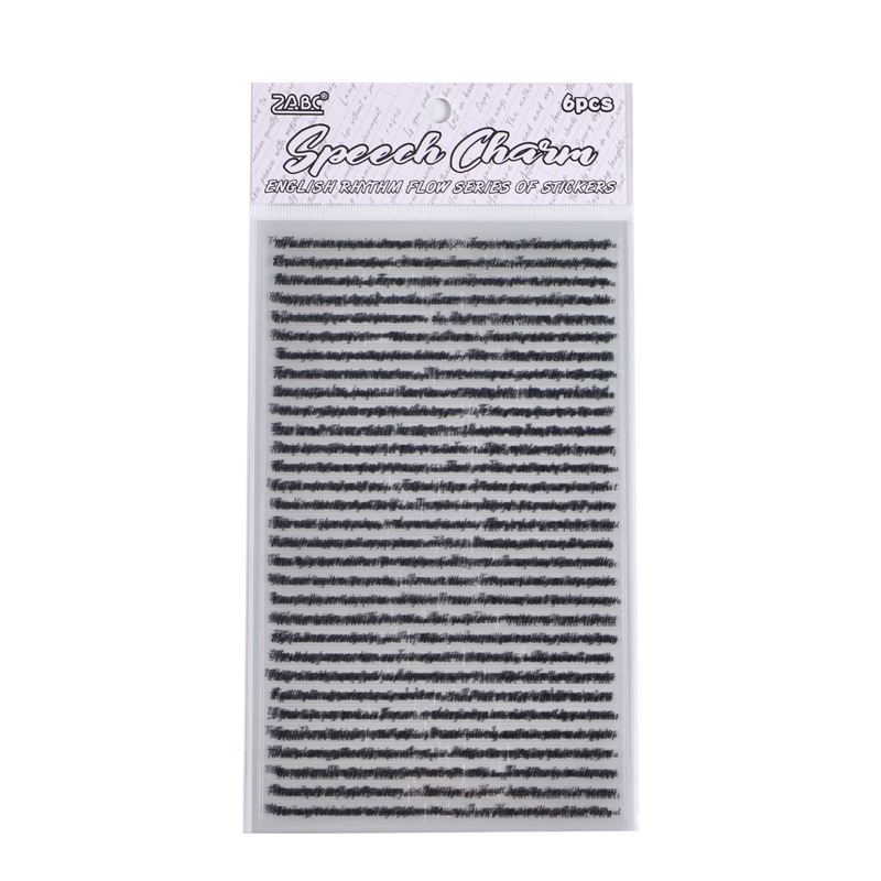 Inglés rima transparente pegatinas de mascotas impermeables diy diario decoración material base pegatinas de frases transfronterizas en inglés