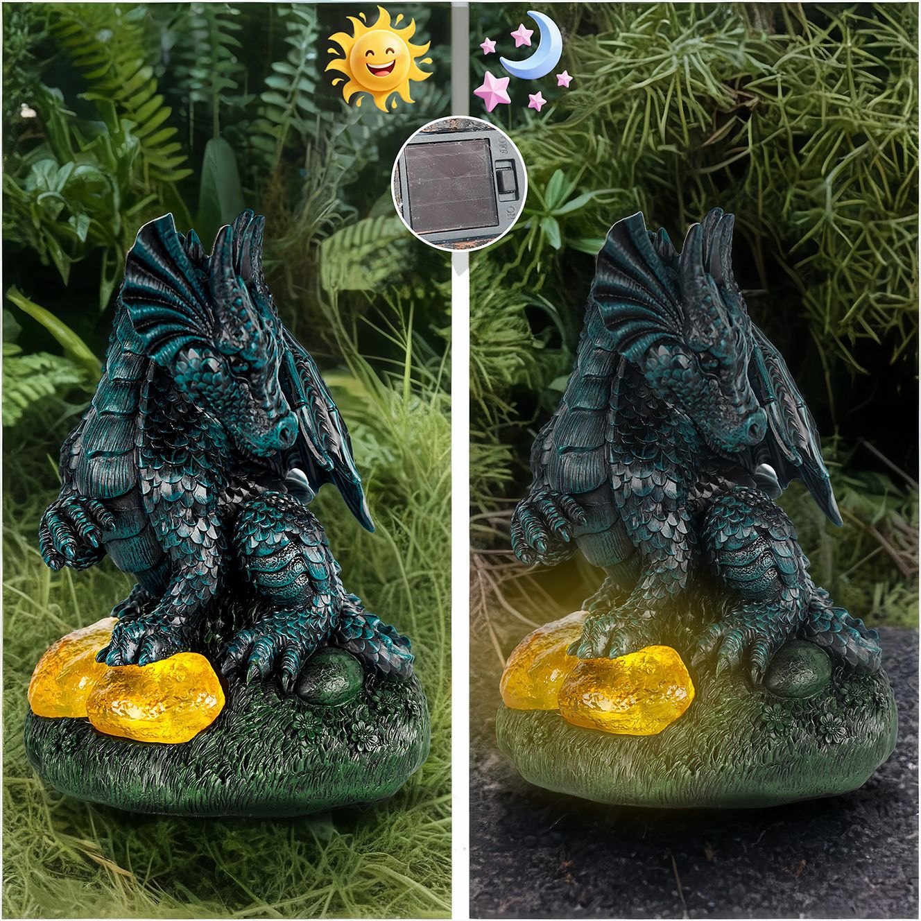  Outdoor Resin Dragon Sculpture Solar Ornaments Courtyard Garden Scenery Decoration Gift Giving Small Gifts