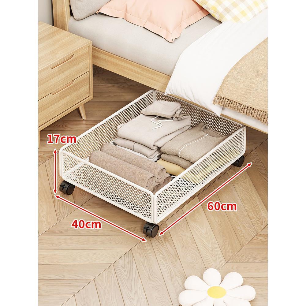 Caja de almacenamiento debajo de la cama, caja de almacenamiento plana con polea, caja de almacenamiento debajo de la cama tipo cajón para el hogar, artefacto de almacenamiento de ropa