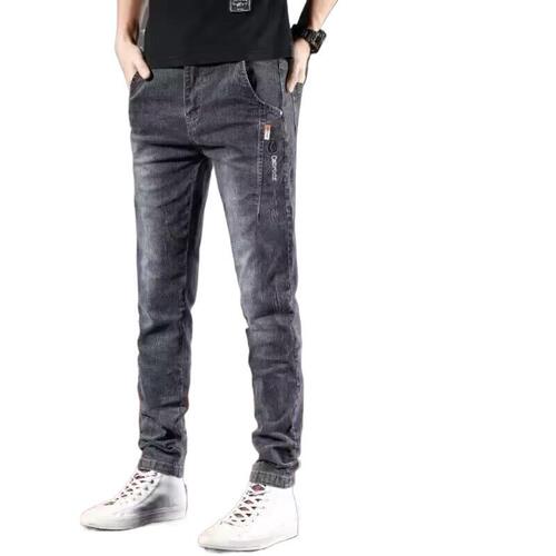 Men's Spring and Autumn Fashion Elastic Tapered Straight Leg Jeans, Spring and Autumn Trend Brand Versatile Casual Long Pants 2025