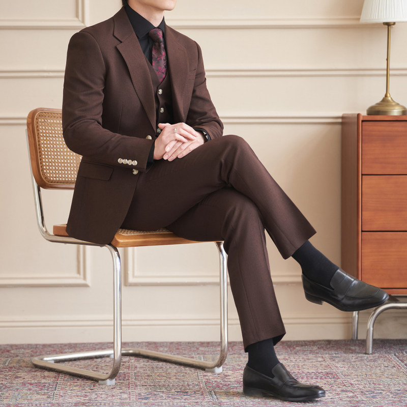 Spring and Summer Slim-Fit Double-Button Suit Set, Two-Color Stretch Suit, Vacation Suit Set A926