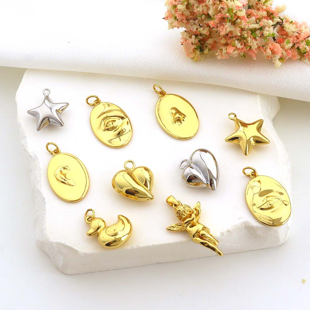 4g Weight Pendant Jewelry Making Type 16 * 19mm Jewelry Making Size DIY Jewelry Accessories Classification 1 Piece Quantity Copper Material Star, Heart Shape Pattern All Seasons Season Polished Finish Plating Design Cute, Simple Style Style 1 Piece 16 * 19mm Copper Star Heart Shape Polished Pendant 7