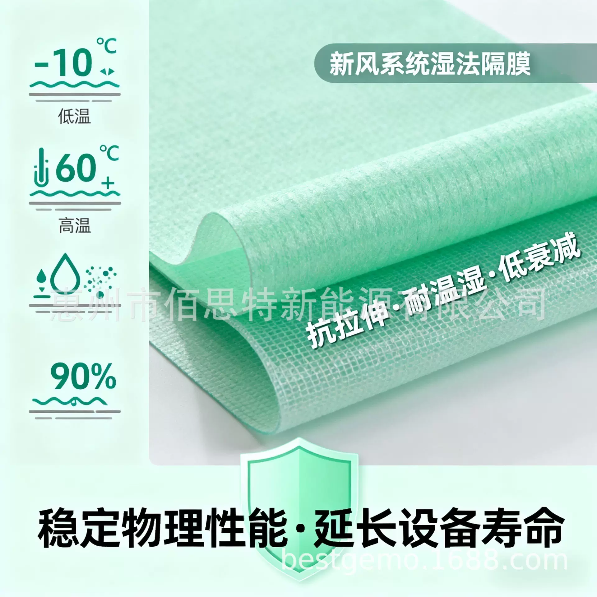 新风系统专用隔膜高透气防水双效合一过滤PM2.5/异味低风阻静音运