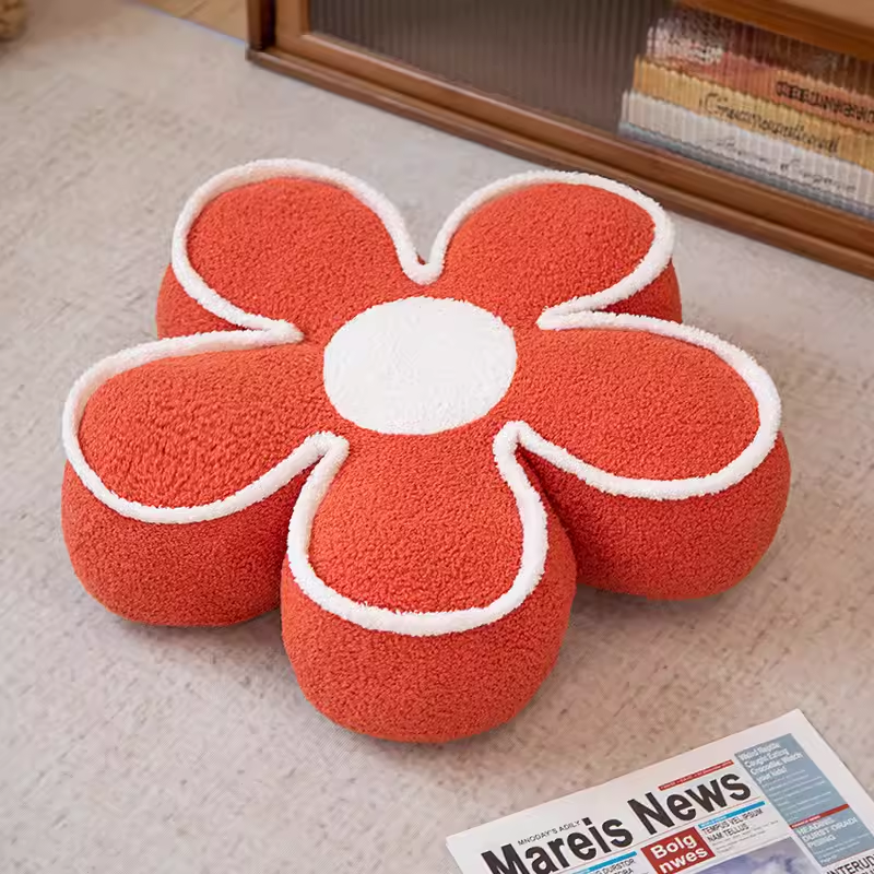 Cojín de Silla de Flor de Peluche de Franela y Algodón PP para Oficina y Hogar