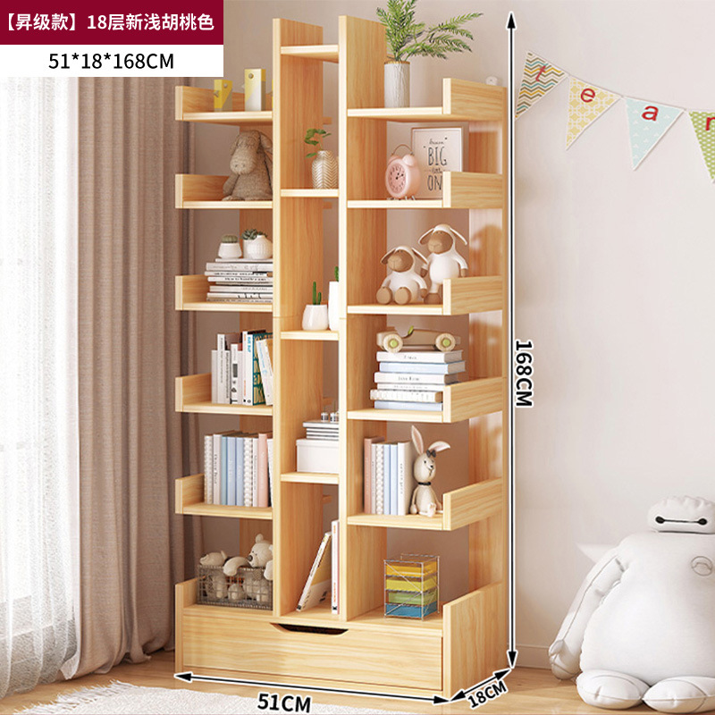 Estante de libros simple estante de piso pequeño estante de libros contra la pared estante de almacenamiento de sala de estar estante de almacenamiento gabinete de oficina