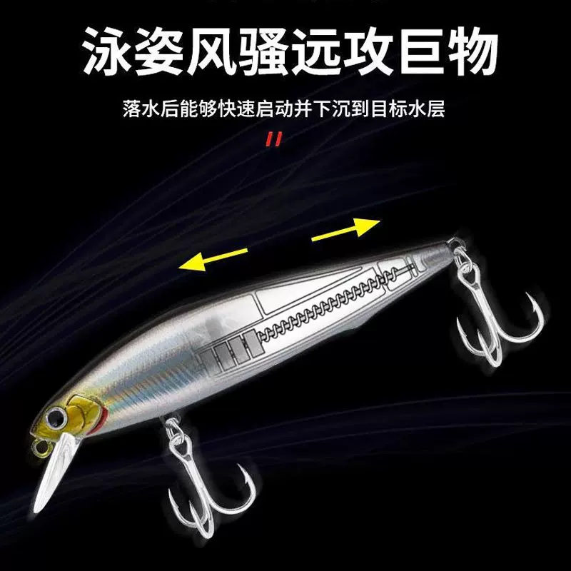 5/7g/10g/14g远投银刃沉水米诺带血槽钩内置钢珠路亚假饵硬饵批发