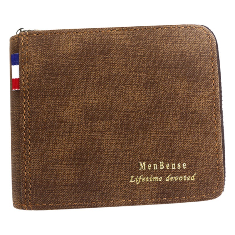 Suministro directo de fábrica estilo coreano bisagra esmerilado costura impresión hombres billetera corta de gran capacidad Multi-Tarjeta billetera de los hombres