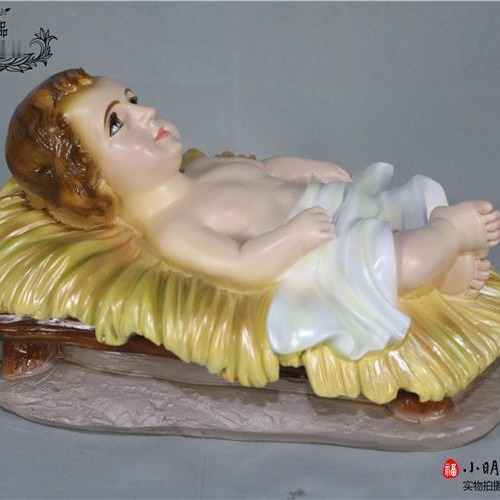 Transfronterizo 30cm Navidad pesebre decoración resina Santa iglesia TV gabinete escultura de escritorio artesanía