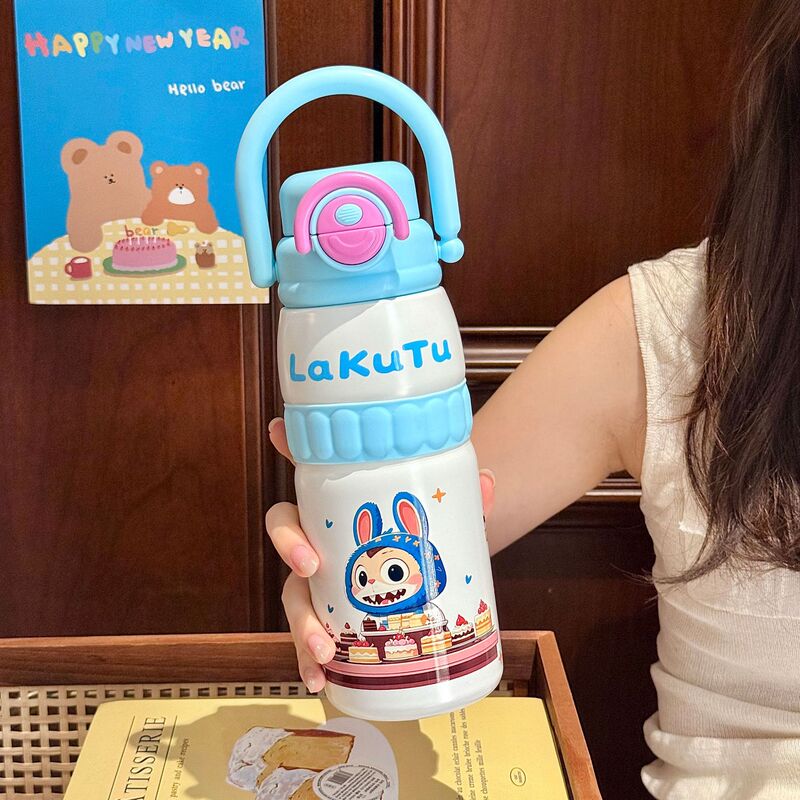 可爱拉酷兔保温杯高颜值儿童便携双饮水杯卡通大容量不锈钢杯子|undefined