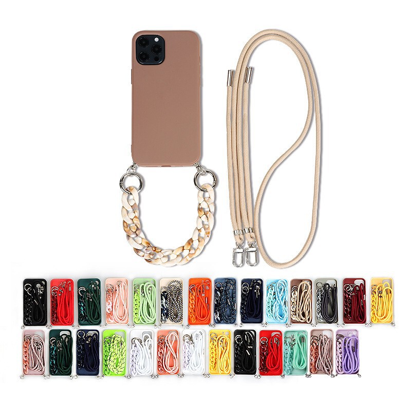 Hanging Chain Diagonal Lanyard Suitable for Apple 15Promax Mobile Phone Case 13Promax Chain Mobile Phone Case # 01-15