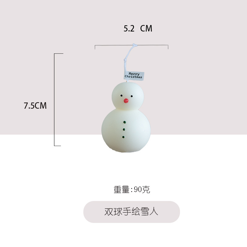 Bola doble muñeco de nieve pintado a mano