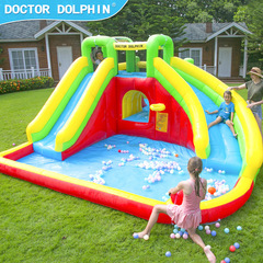 Dr. Dolphin インフレータブル城屋外ダブルスライド水インフレータブルスライド子供の楽園工場直販エンターテイメント施設