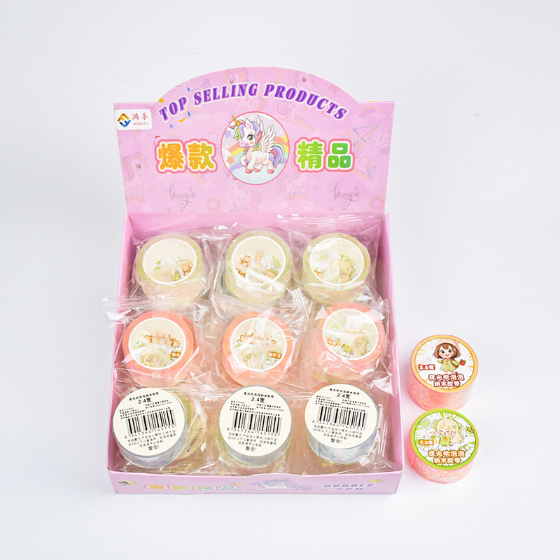 Nocturnal nano burbuja de soplado cinta adhesiva DIY transparente color nano cinta adhesiva sin rastro nano cinta adhesiva de doble cara al por mayor