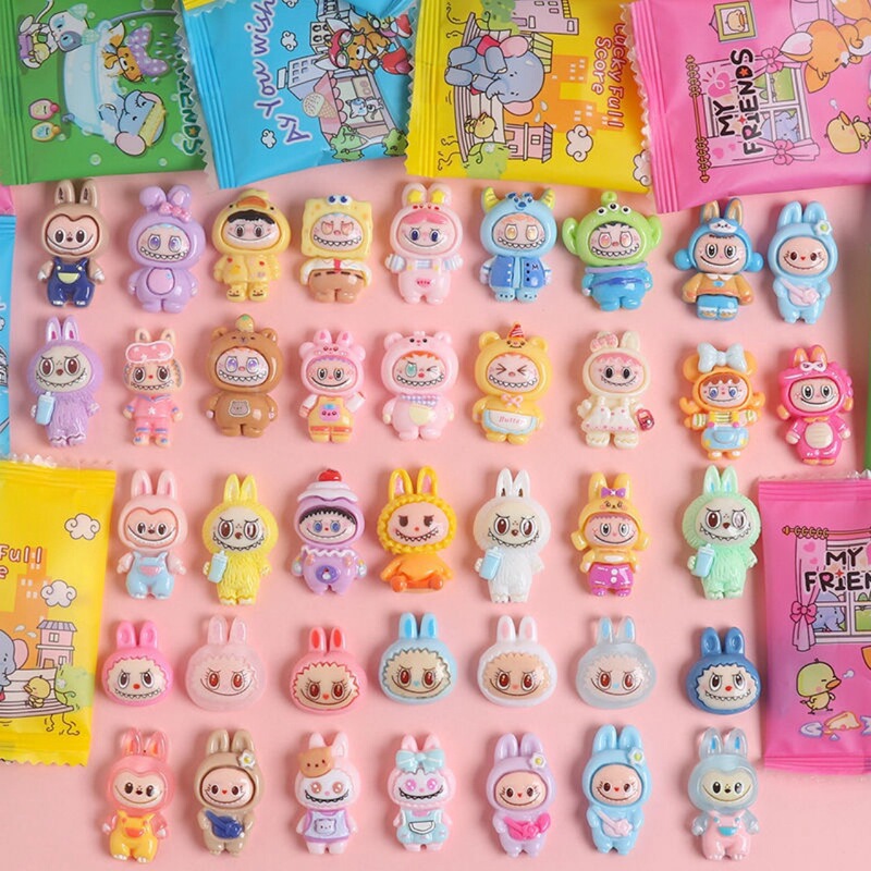 Labubu's Variety of Mixed Hair Surprise Toy Blind Bags Cartoon Cute Resin Luminous Luminous Small Accessories Dolls