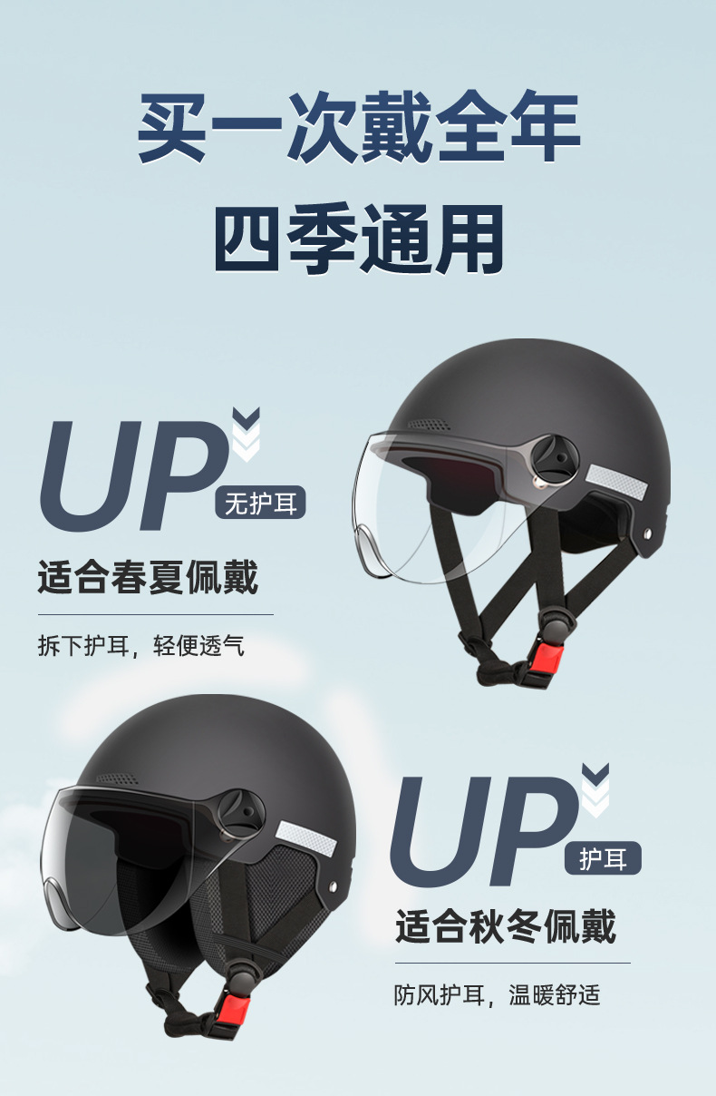 Electric Motorcycle Helmet Men Women Breathable Safety Half Helmet
