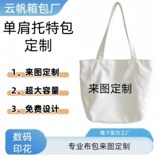 托特帆布包单肩包立体帆布包袋单肩定制logo图案文创美术插画创意