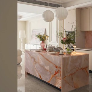 Pink Crystal Stone Slab Luxury Stone Slab Pink Queen Pink Jade Home Decoration Design Large Marble Stone Pattern Elegant Non-Slip