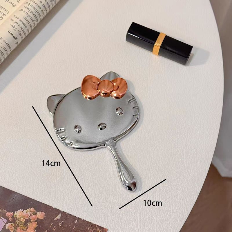 かわいいキティ猫小さなミラー女性ポータブルミニハンドヘルド化粧鏡学生かわいい折りたたみ化粧鏡|undefined