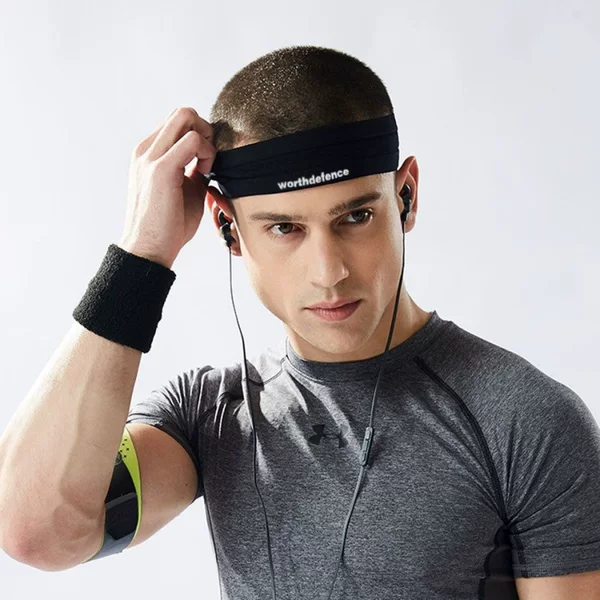 Sports headband, sweat-absorbing and sweat-wicking, yoga and fitness headband, unisex running and basketball headband, forehead protector, hair tie