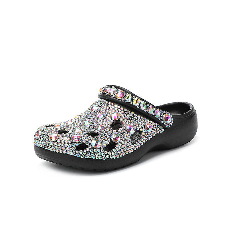 2026 Trendy Thick-Soled Rhinestone Clogs Casual Sandals Factory Direct Wholesale Handmade Anime Sandals