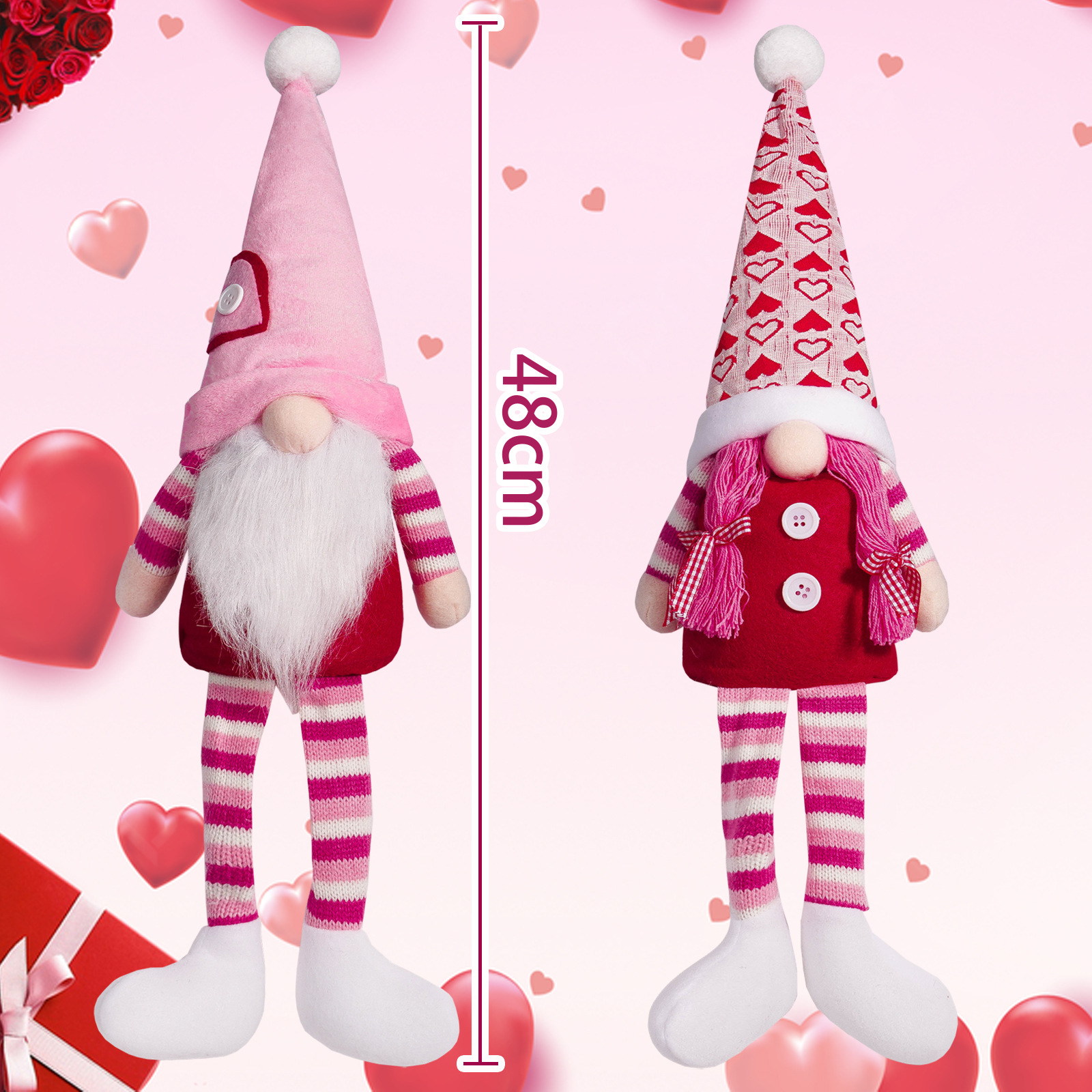 Nuevos productos transfronterizos Día de San Valentín muñecas sin cara amor amorosas piernas largas Rudolph decoraciones de vacaciones decoraciones de mesa