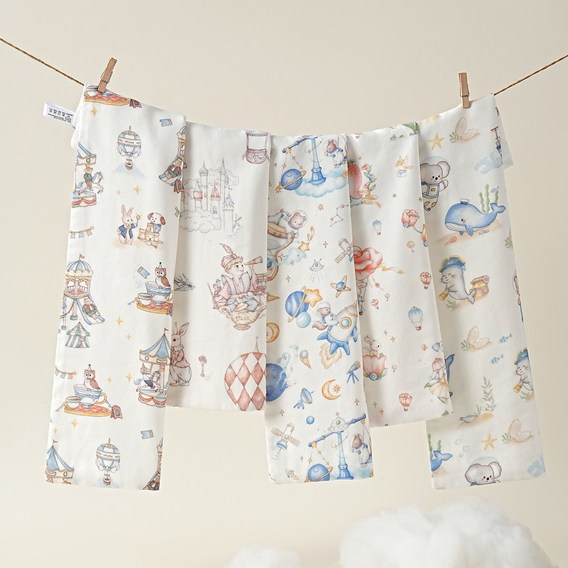 Bamboo Cotton Saliva Towel Infant and Toddler Bamboo Gauze Small Square Towel Towel Face Towel Newborn Baby Kidsren Category a Square Towel
