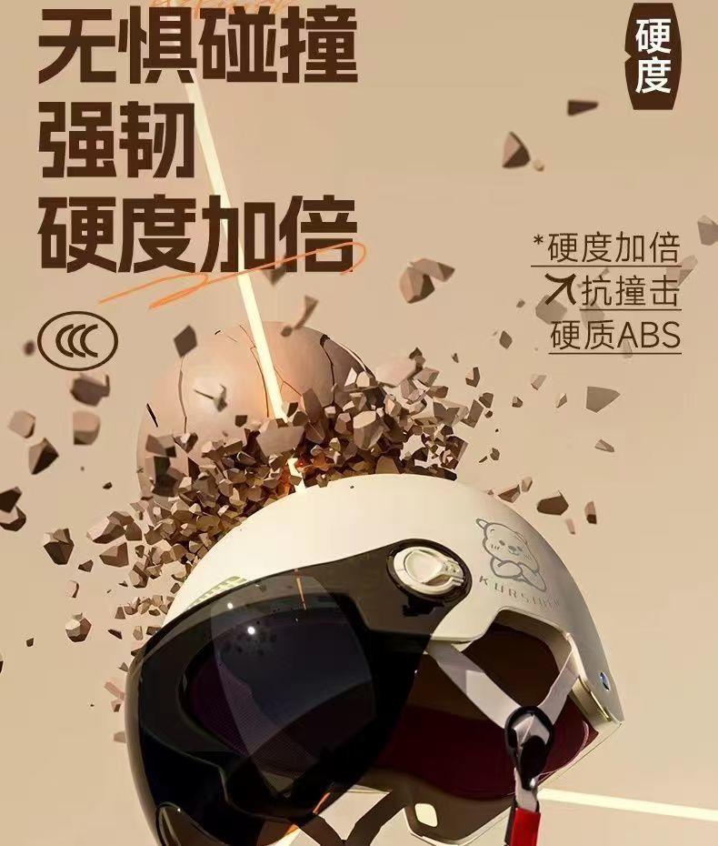 Helmet with New Certification for Electric Motorcycles, Men's and Women's Summer Sun Protection Half Helmet, New National Standard All-Season Electric Vehicle Safety Helmet