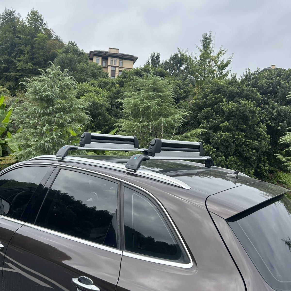 2 Aluminum Alloy Car Roof Ski Racks for Loading Snowboards and Skis, Ski Sled Clip Holder