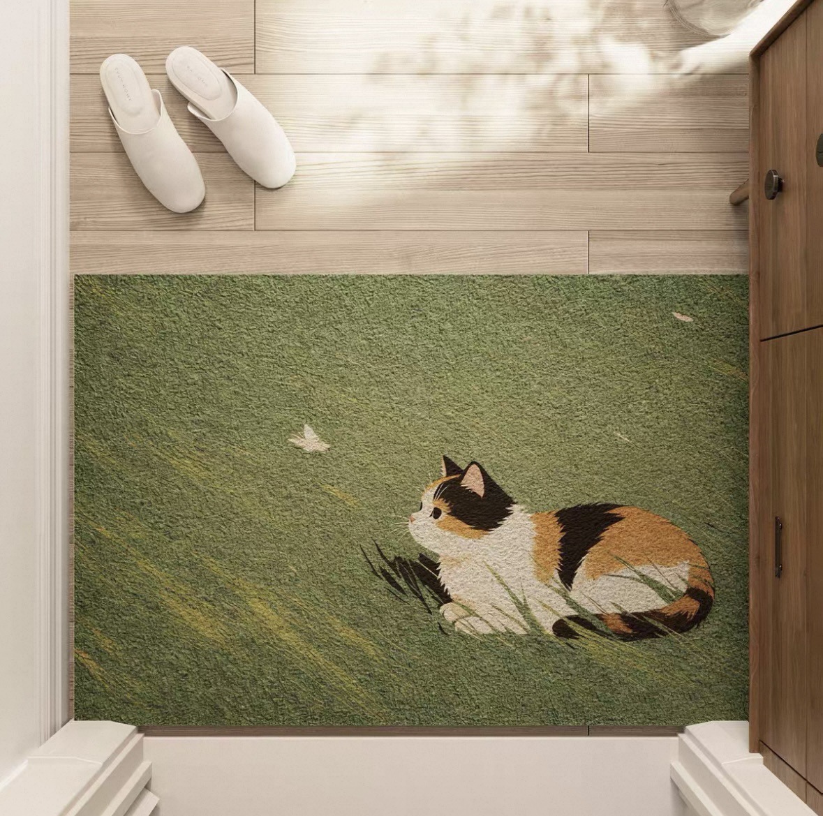 Grassland Small Animal Design Silk Loop Door Mat, Household Carpet, Entryway Dust Removal Non-Slip Foot Mat, Customizable Mat, Dropshipping Available