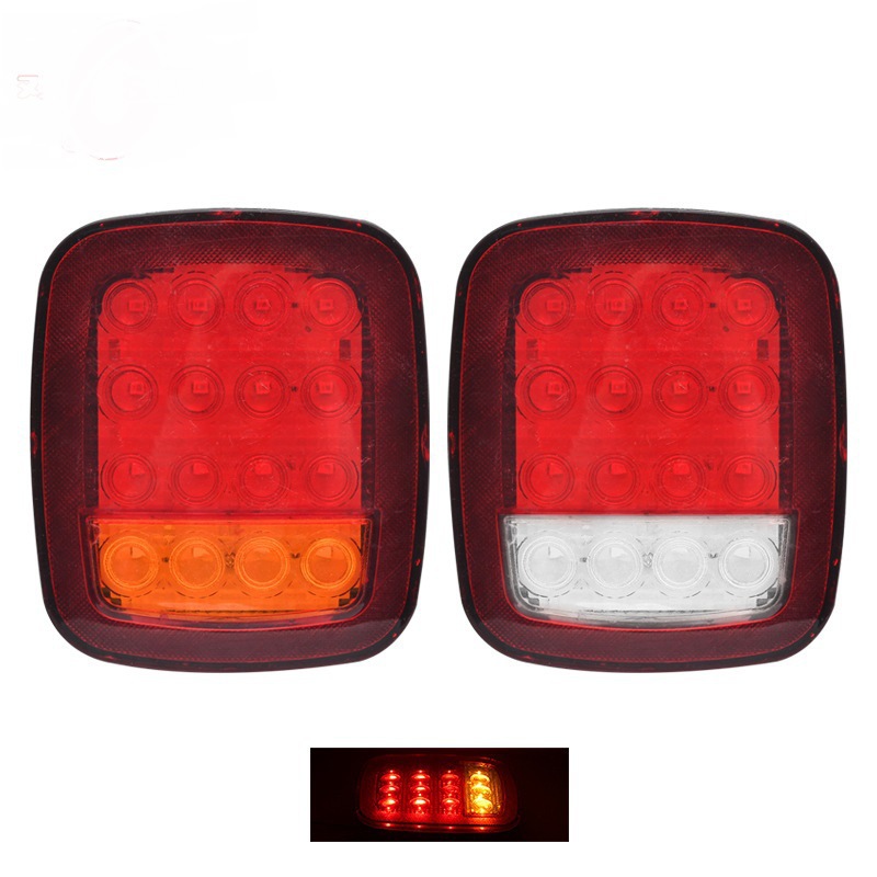 16Led Dual-Color Trailer Tail Light 12V 24V Led Truck Tail Light Truck Rear Tail Light Modified Car Tail Light