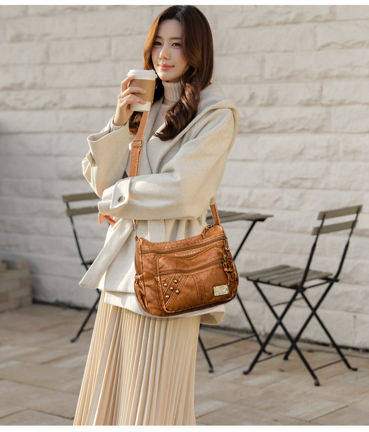 Women's Vintage Style Solid Color Pu Leather Waist Bags display picture 2