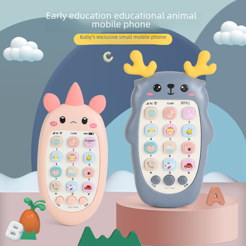 Children's Music Phone Toy for Boys and Girls, Phone with Bite-Proof Music and Light, Montessori-style Baby Phone, 0-3 Years Old, Early Education Phone