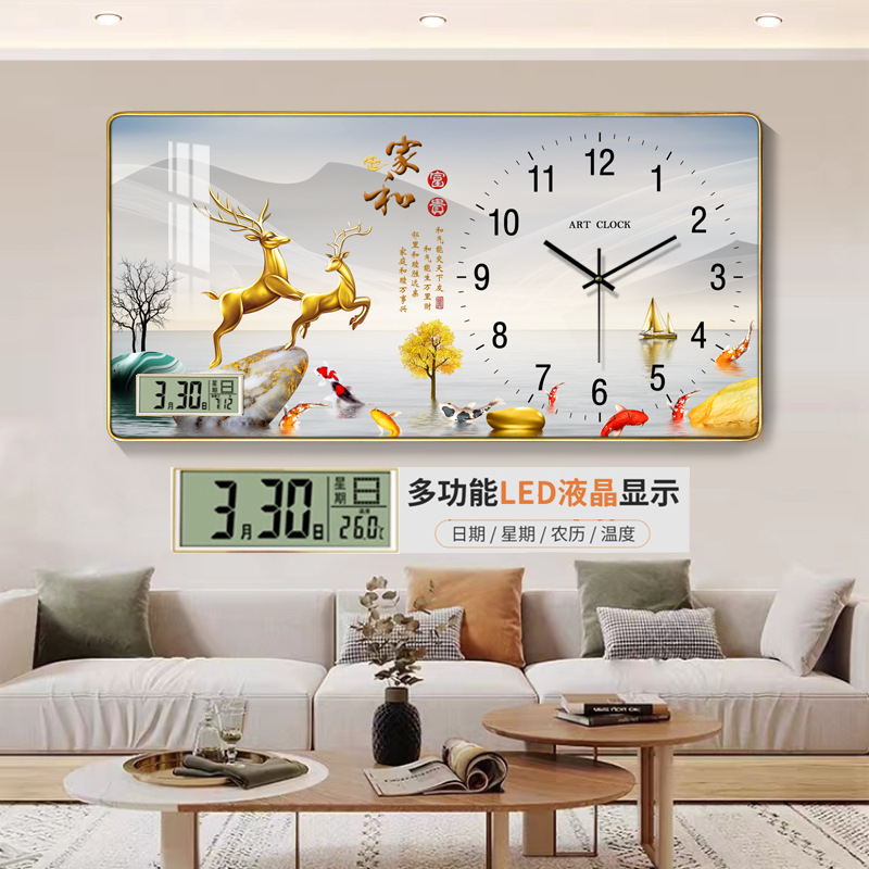 Reloj de pared con calendario perpetuo silencioso, con temperatura – reloj de cuarzo de moda, venta directa de fábrica.