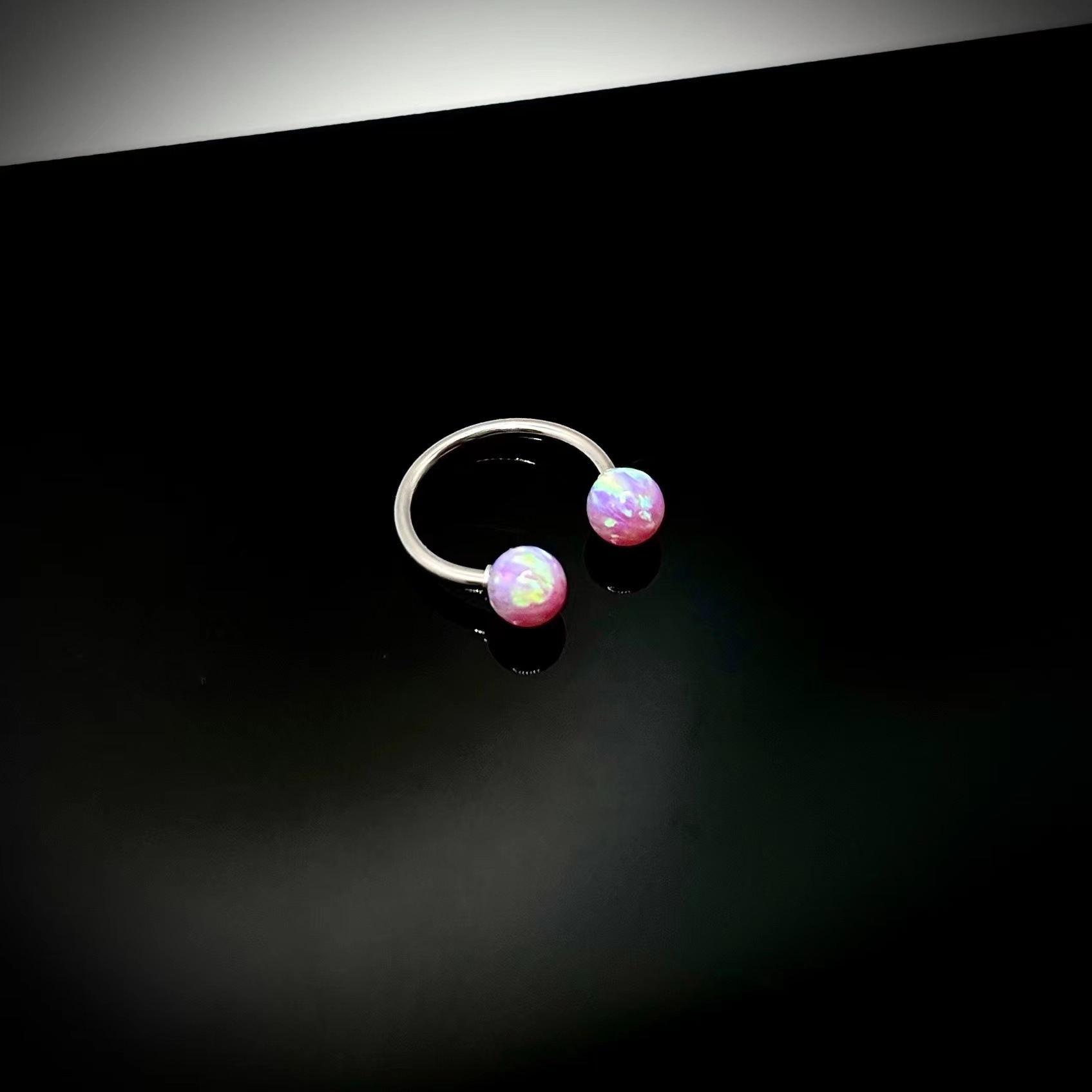Opal Lip Ring Horseshoe Ring Lip Stud Stainless Steel Body Piercing Jewelry for Lip Lip Piercing detail image 11