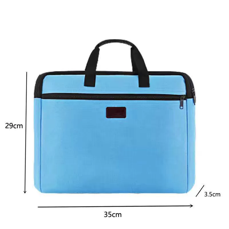 Handheld capacious cloth bag for documents with zipper, files bag for folders