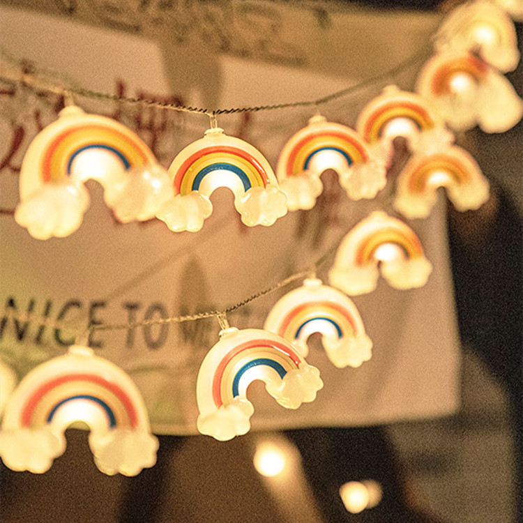 Led rainbow string lights new creative ins clouds rainbow holiday party home decoration small lights flashing lights string lights