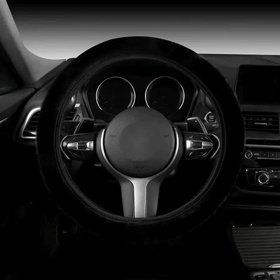 Internet Celebrity Cat Ear Plush Steering wheel cover - starlight-black-universal