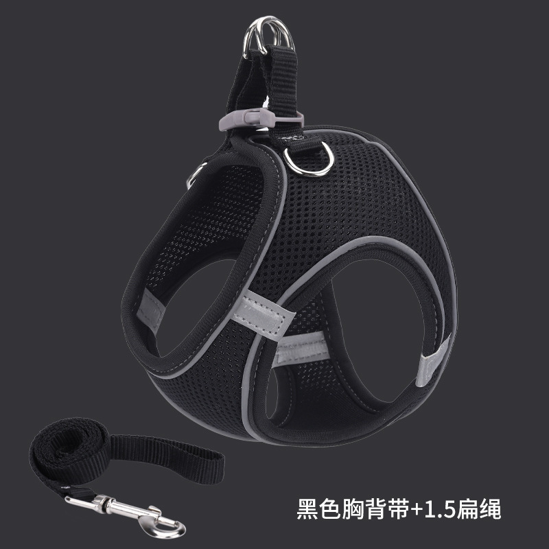 Nuevos productos transfronterizos para mascotas tipo chaleco correa para el pecho para mascotas transpirable reflectante correa para perros gato cuerda para pasear perros