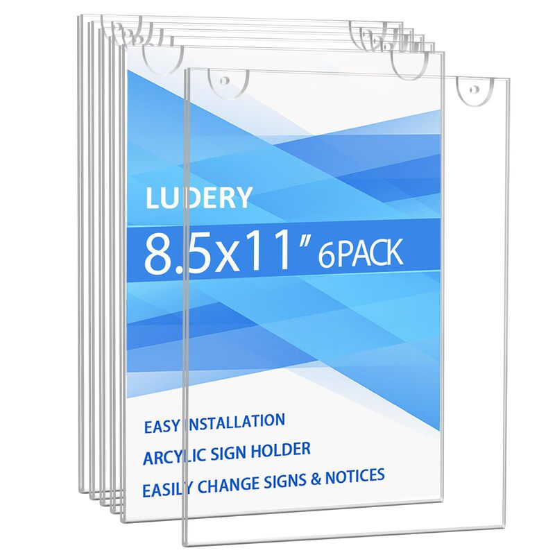 Acrylic Vertical File Holder 8.5x 11inch, Wall-Mounted Document Stand, Transparent Plastic Photo Frame