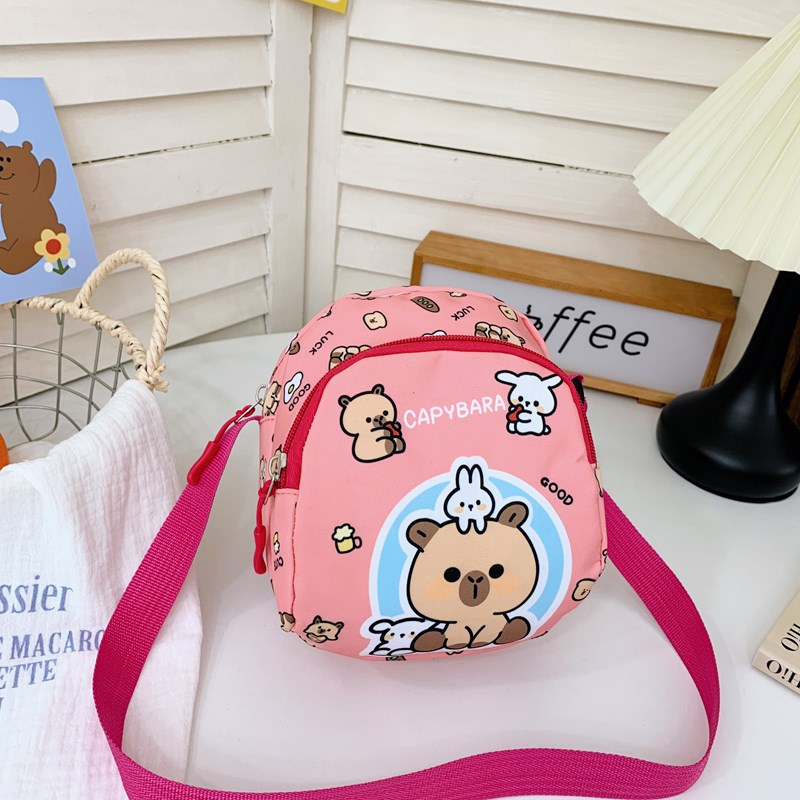 Caricatura lindas bolsas de hombro para niños y niñas Capibala impresión bolsas de mochila para niños ligeras para salir bolsas de niños
