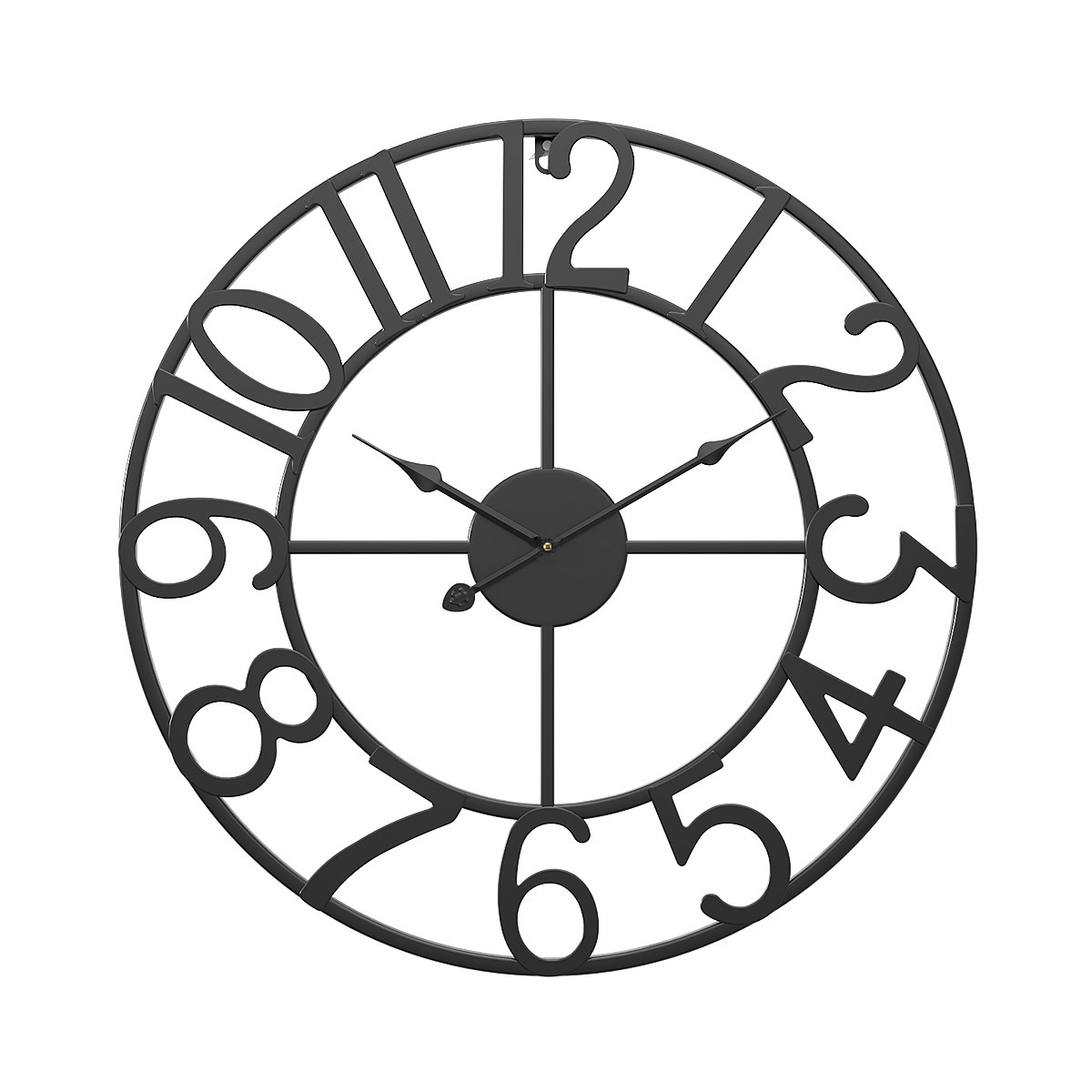 亚马逊跨境钟表复古个性创意铁艺装饰数字挂钟客厅挂表简约挂钟