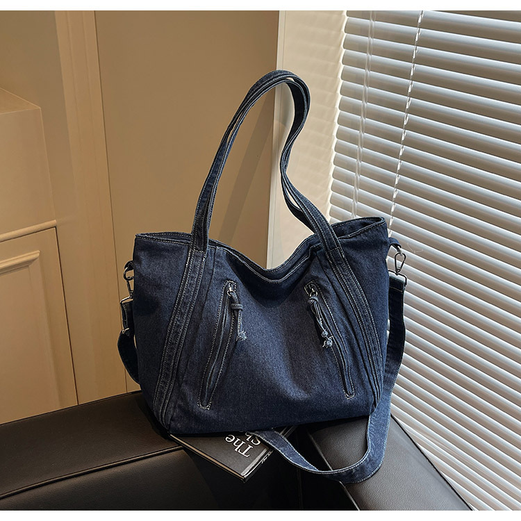 Bolso de gran capacidad de mezclilla retro para mujer 2025 nueva moda simple bolso de mensajero de un solo hombro bolso de viaje casual